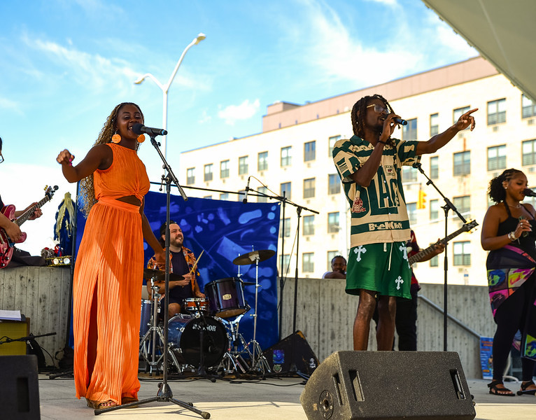 Dancers at the Afro-Diasporic Ocean Festival at Rockaway Beach